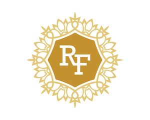 RF initial royal letter logo