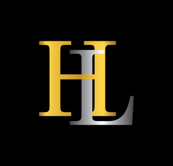 HL initial letter with gold and silver