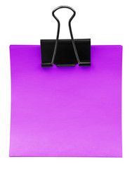 Block of note paper with clip - violet