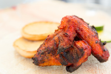 Tandoori chicken and naan bread