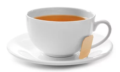 Deurstickers Thee Cup of tea isolated on white background