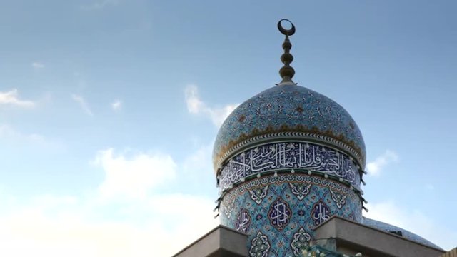 Dome of a Shia blue mosque in Bahrain.