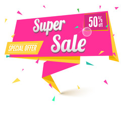Super sale origami banner.