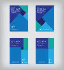 Business report square cover design flat vector.