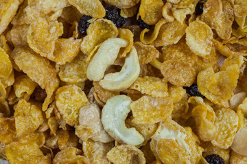 Homemade organic Caramel Cereal With Assorted Nuts.