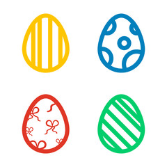 Icon set of colored Easter eggs Holiday icon vector