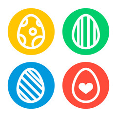 Icon set of colored Easter eggs Holiday icon vector