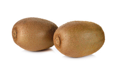 whole fresh kiwi fruit on white background