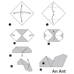 step by step instructions how to make origami ant.