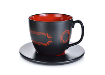 empty big coffee cup on white background