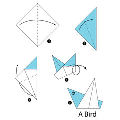 step by step instructions how to make origami bird.