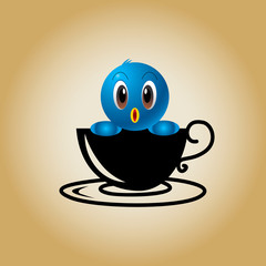 Bird logo coffee vector.
