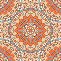 Ethnic floral seamless pattern