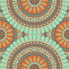 Ethnic floral seamless pattern