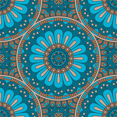 Ethnic floral seamless pattern