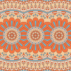 Ethnic floral seamless pattern