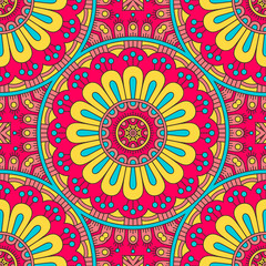 Ethnic floral seamless pattern