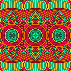 Obraz premium Ethnic floral seamless pattern