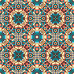 Fototapeta premium Ethnic floral seamless pattern