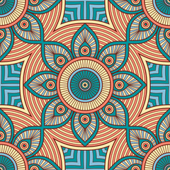 Ethnic floral seamless pattern