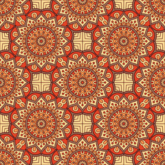 Ethnic floral seamless pattern