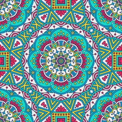Ethnic floral seamless pattern