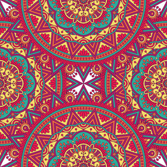 Ethnic floral seamless pattern