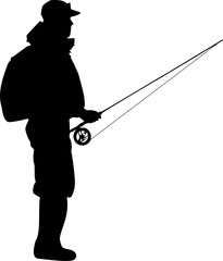 fisherman with a fishing rod 