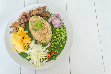 Rice Mixed with Shrimp paste , Thai food
