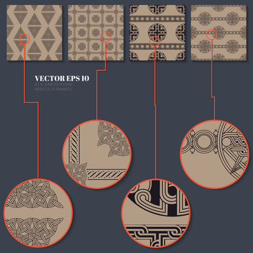 Collection seamless patterns for your design. Exclusive vector 100%