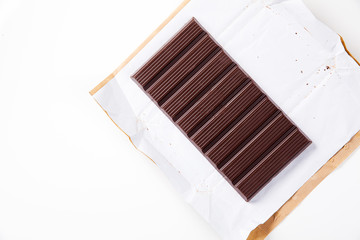 chocolate bar on white