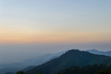 Sunrise view at Doi Ang Khang, Chiang Mai, Thailand