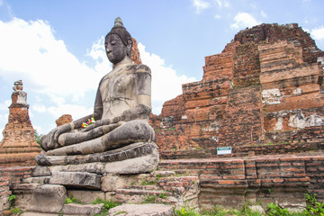 Fototapeta premium Big buddha statue at Wat Mahathat temple, Ayutthaya, Thailand