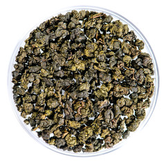 closeup of Chinese Ginseng Oolong Tea isolated on white backgrou