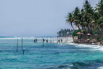 Fishermen on the ocean in Sri-Lanka