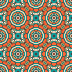 Ethnic floral seamless pattern