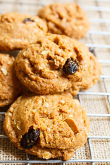 Oatmeal raisin cookies, homemade.