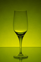 empty wine glass studio light green shot 6