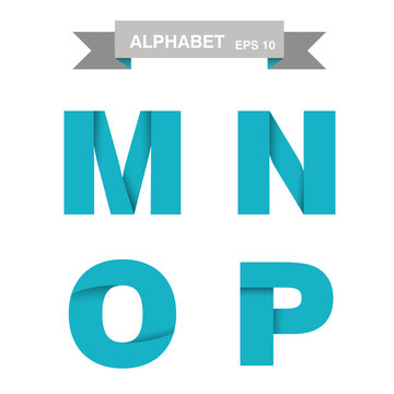 color origami letters mnop