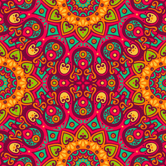 Ethnic floral seamless pattern