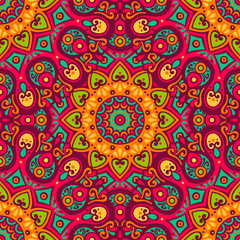 Obraz premium Ethnic floral seamless pattern