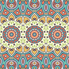 Ethnic floral seamless pattern