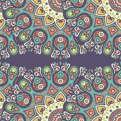 Ethnic floral seamless pattern