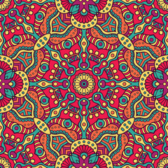 Ethnic floral seamless pattern