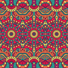 Ethnic floral seamless pattern