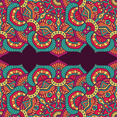 Ethnic floral seamless pattern