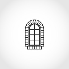 Vintage window vector icon