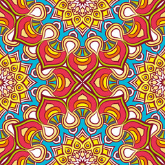 Ethnic floral seamless pattern
