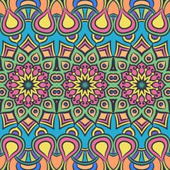Ethnic floral seamless pattern