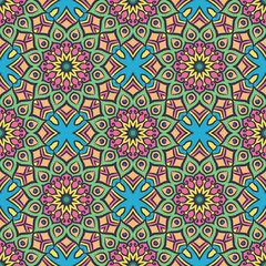 Fototapeta premium Ethnic floral seamless pattern